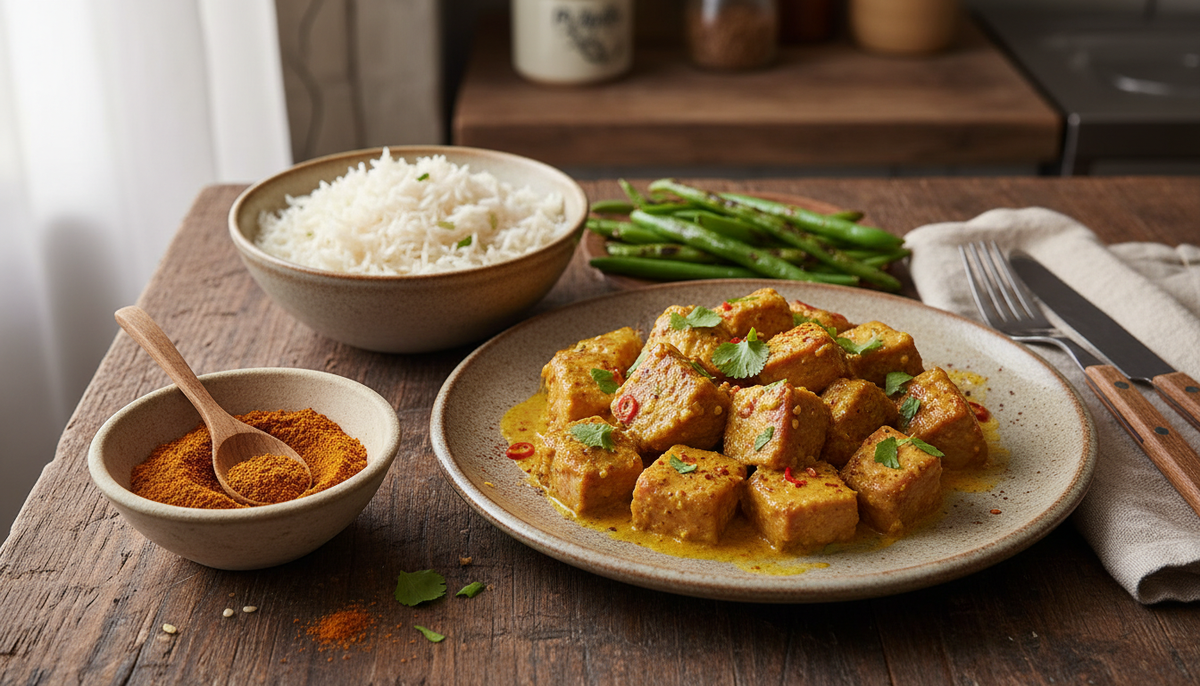 Sauté de porc coco-curry