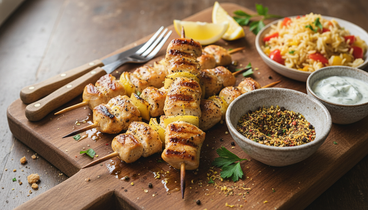 Brochettes de poulet citron
