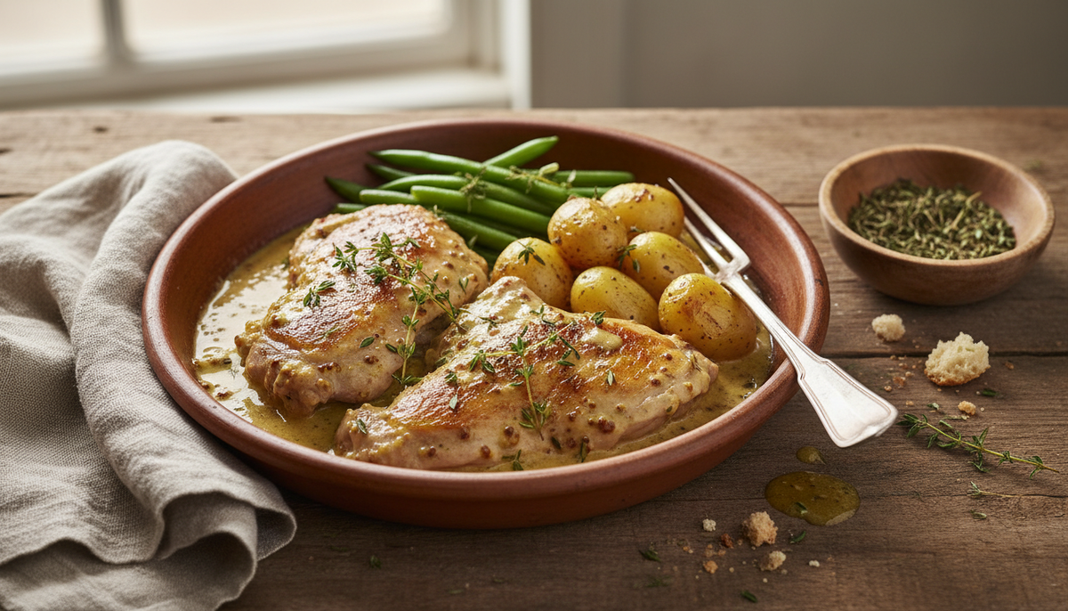 Lapin à la moutarde et au thym