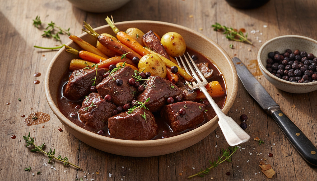 Civet de bœuf au vin rouge