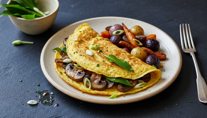 Omelette forestière à l'ail des ours