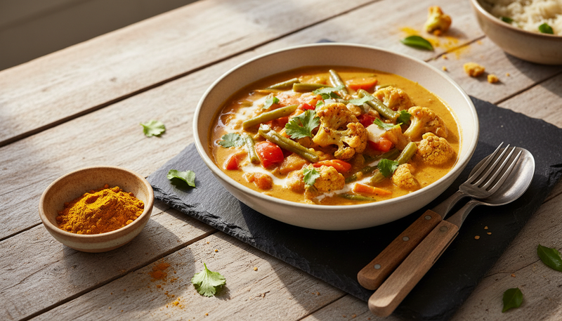 Légumes curry au lait de coco