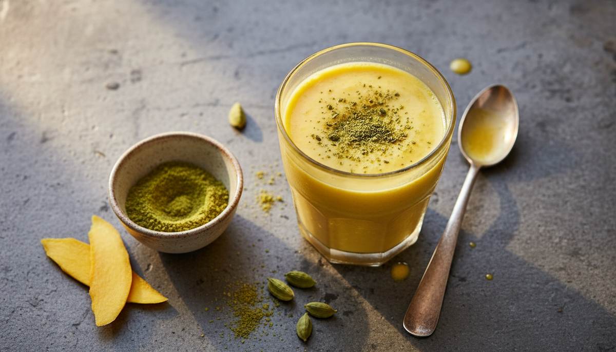Lassi mangue et cardamome