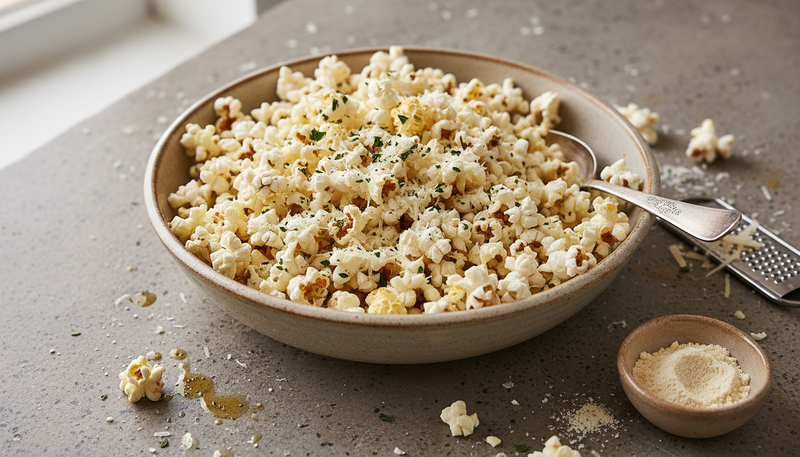 Pop-corn salé à l'ail et parmesan