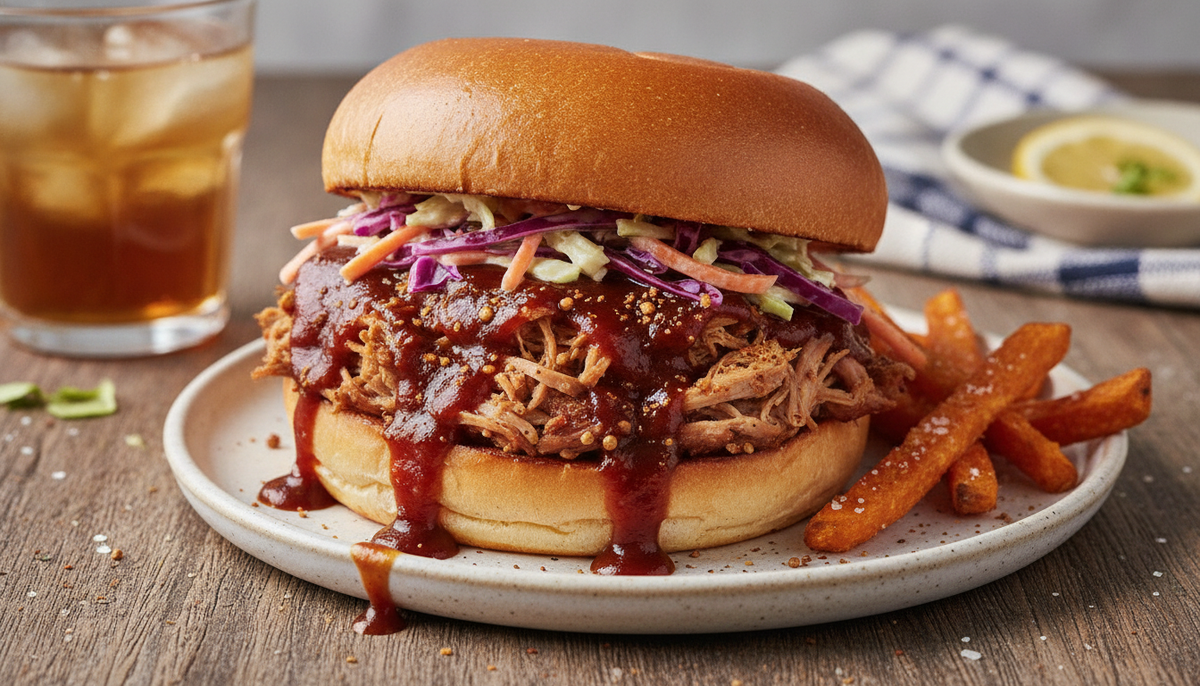 Burger effiloché aux notes fumées