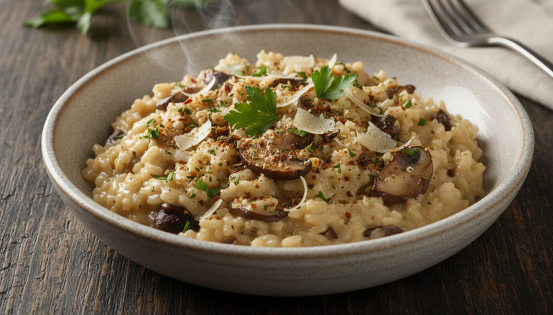 Risotto crémeux aux cèpes et parmesan