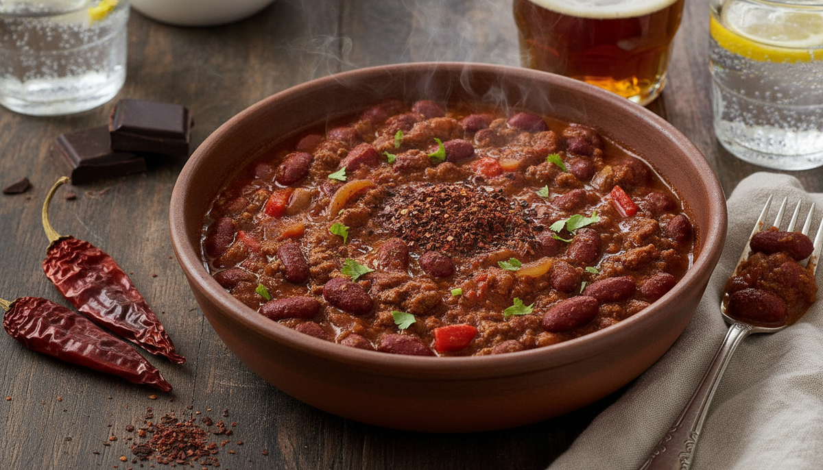 Chili sin carne au cacao fumé