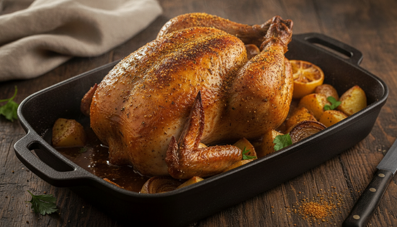 Poulet rôti aux épices fumées