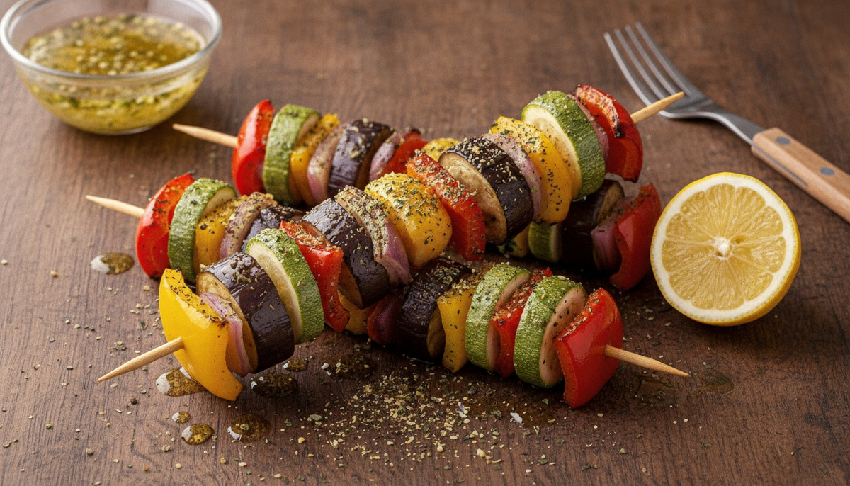 Brochettes de légumes grillés citron & herbes