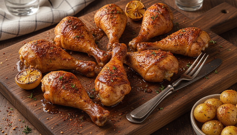 Pilons de poulet croustillants au rub barbecue