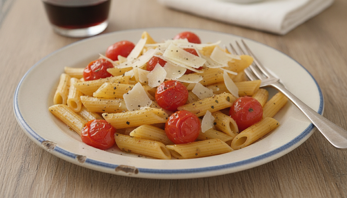Penne rôties à la tomate confite et herbes italiennes