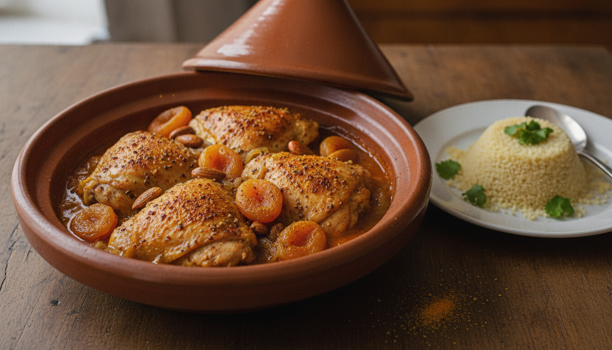 Poulet aux abricots et amandes parfumé