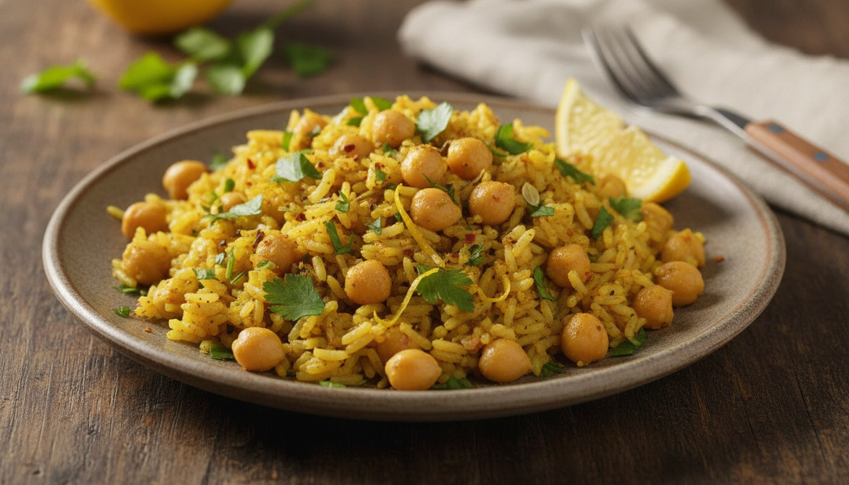 Pilaf aux pois chiches et herbes fraîches