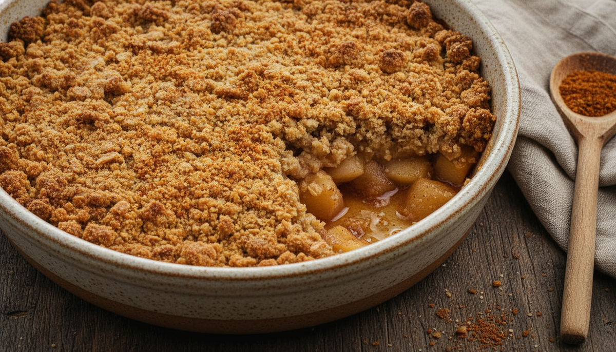 Crumble poire-pomme aux flocons d’avoine