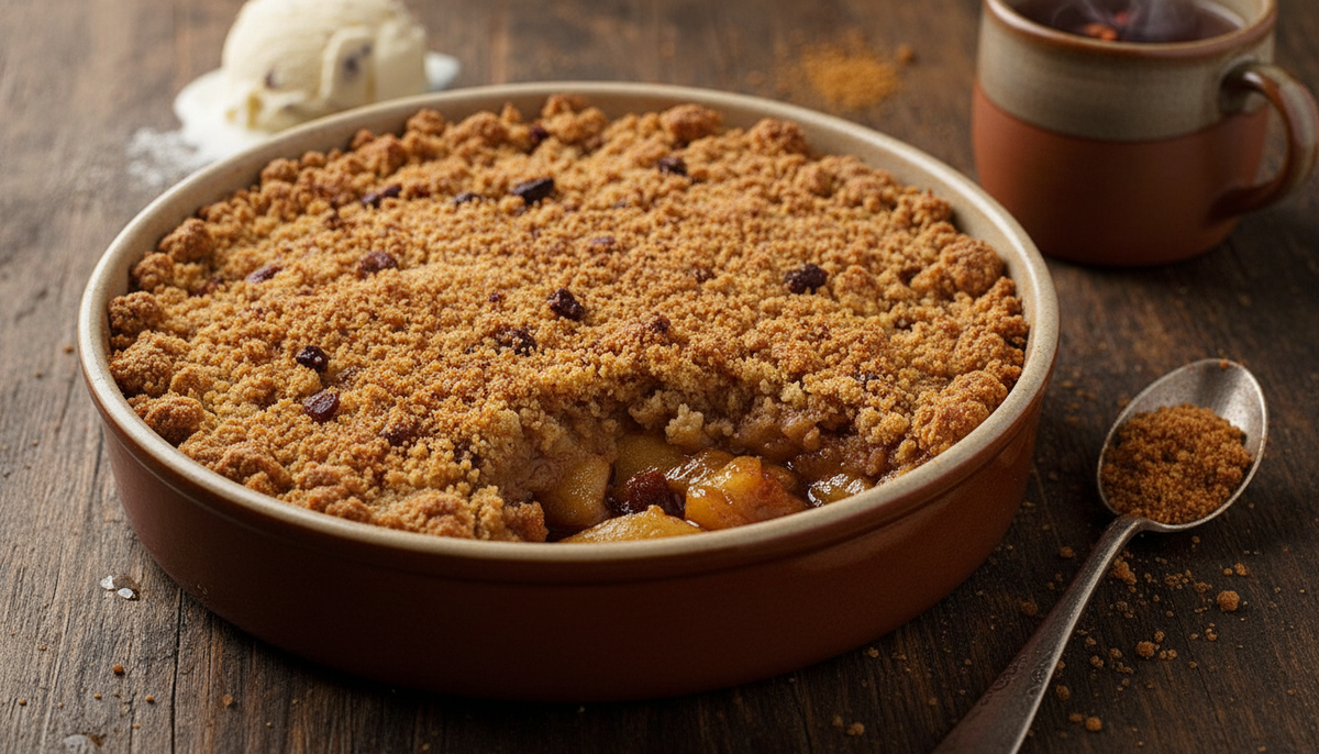 Pommes rôties aux épices et crumble croustillant