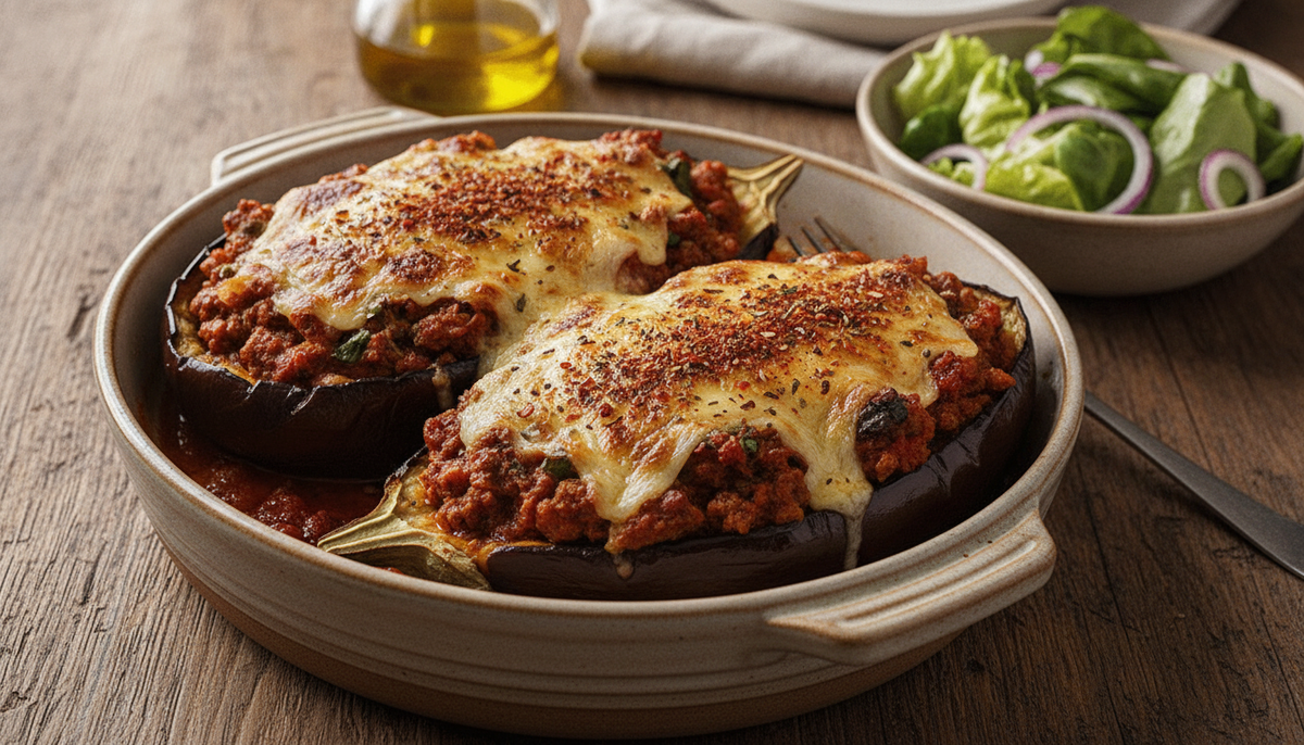 Aubergines farcies façon sud italien