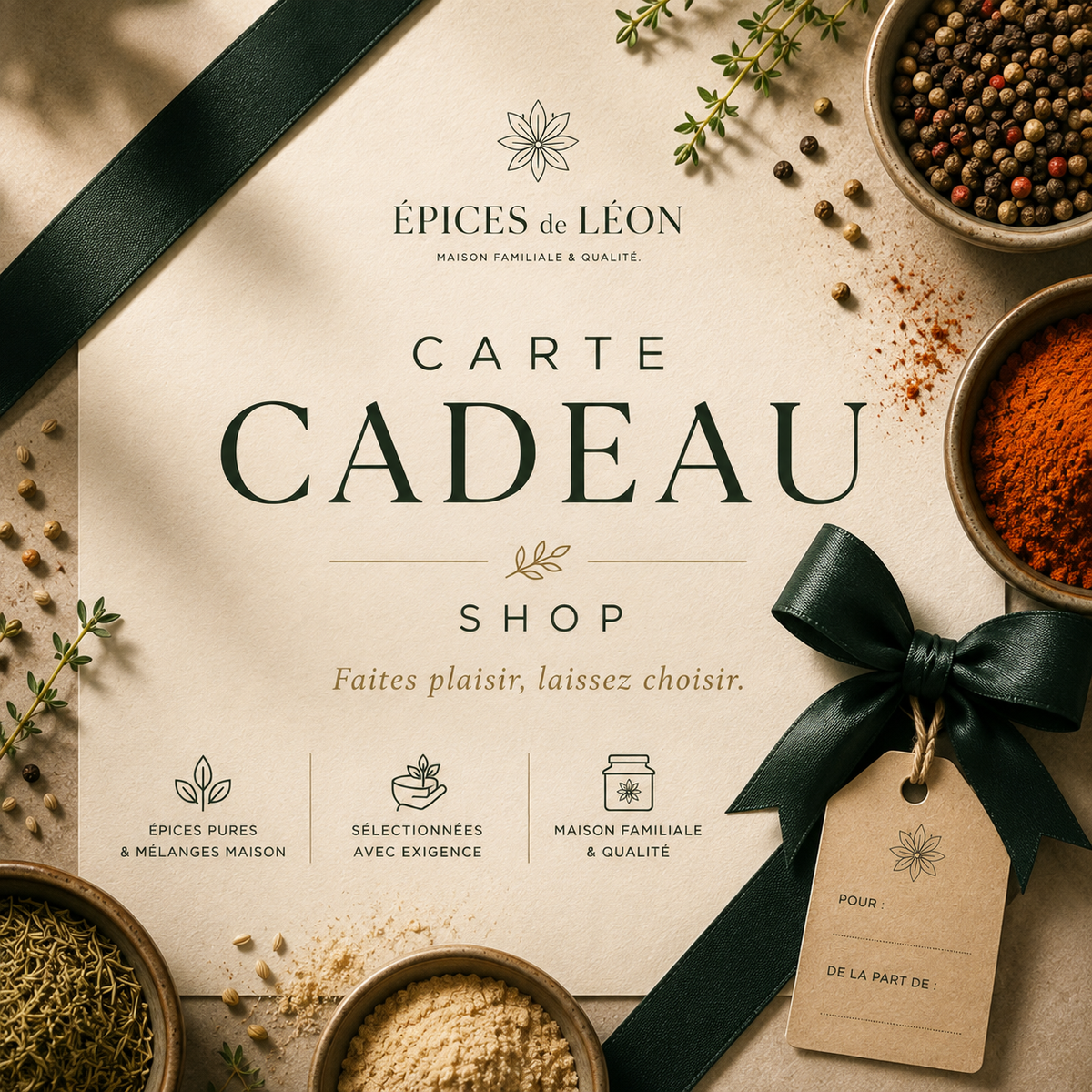 Carte cadeau Épices de Léon
